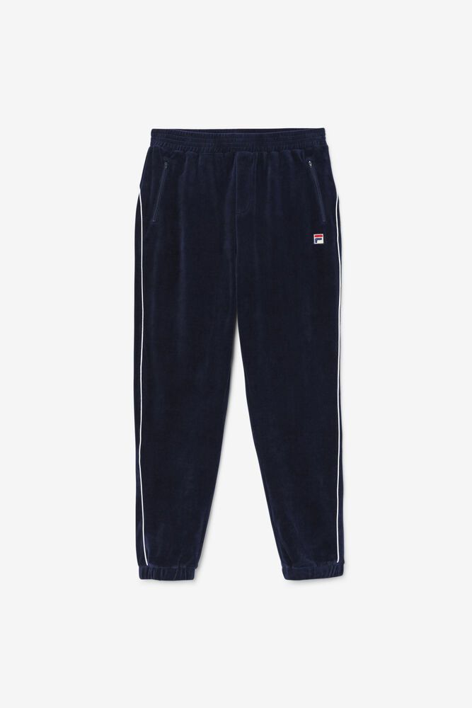 Fila Lewis Velour Pants Navy - Mens - 06142OZMI